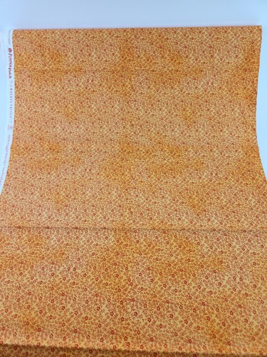 Pumpkin Patch Fabric Inside Clover Orange Small Tiny Flowers Tossed Blender BTY
