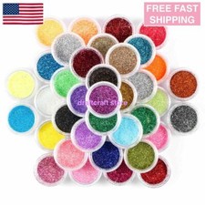 45 Mix Colors Art Powder GLITTER Dust SET UV Acrylic Nail Tips Glitters Manicure