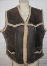 Diesel Women's Vest Biker Shearling Sheepskin Brown Size Small Free Shipping!