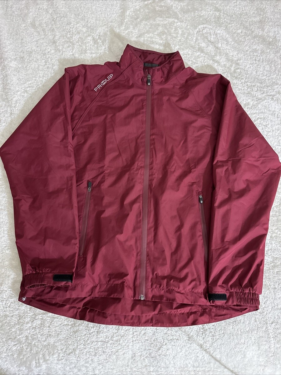 PROQUIP Tempest Mens Burgundy Size L Golf Light Rain Jacket Windbreaker