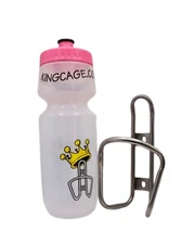 King Cage Titanium Bottle Cage + Water Bottle