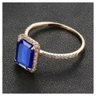 2Ct Emerald Cut Lab-Created Sapphire Women Wedding Ring 14k Rose Gold Plated