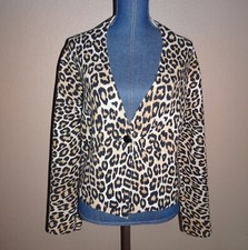 Chico s LYLAH Cheetah Prints One Button Cardigan Jacket Size 1 M