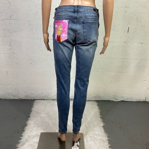 Pantalones de mezclilla ajustados elásticos con parche trasero tiro alto Kut from the Kloth Donna 6 - Imagen 3 de 11