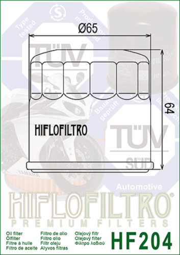 HiFlo Glossy Black Oil Filter HF204 NEW Motorcycle