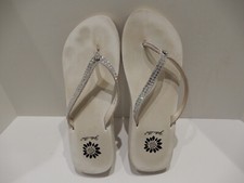 Yellow Box Jello White Women's Embellished Flip Flop Sandals Size 6.5