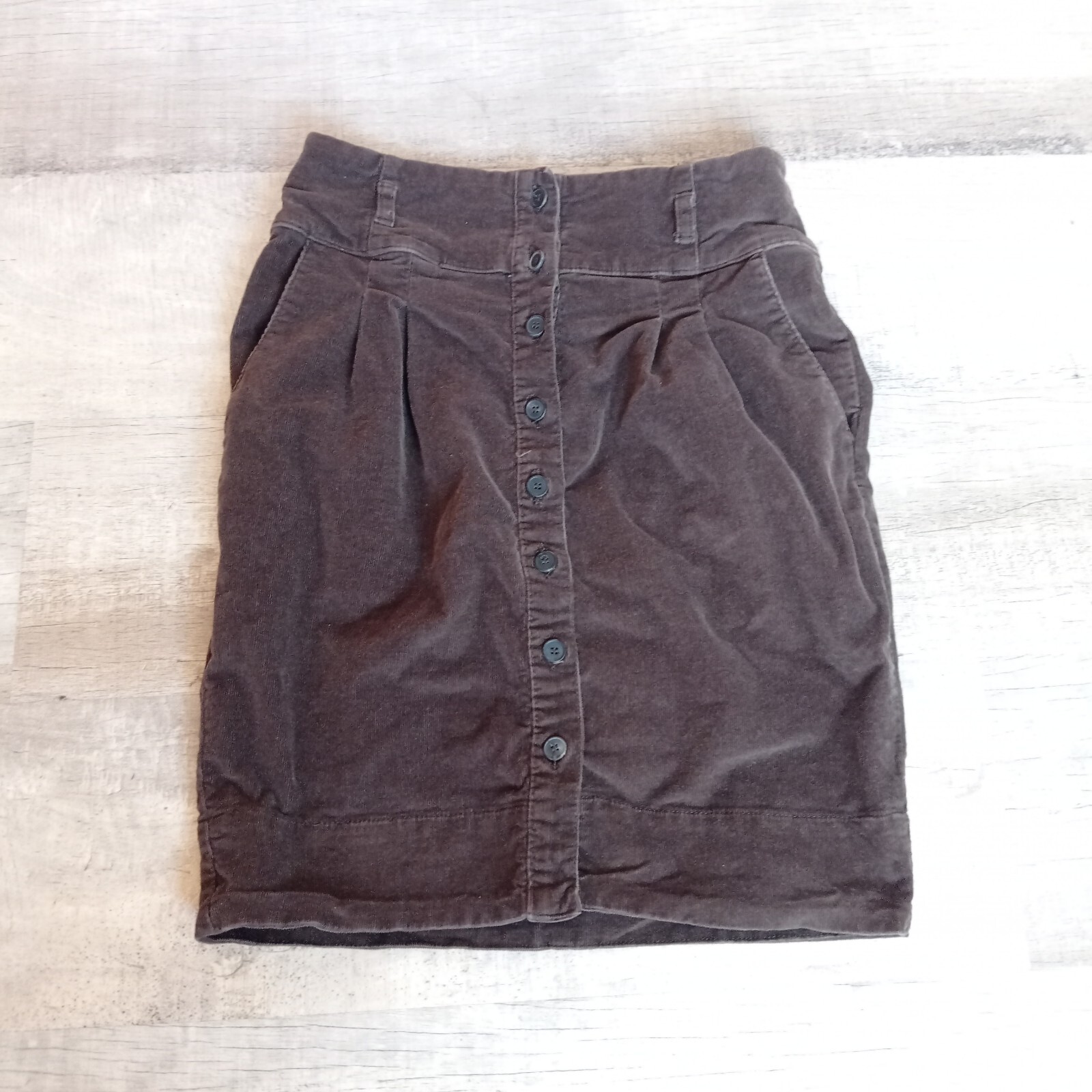 Zara Basic Corduroy Button Pocket Front Midi Skir… - image 1