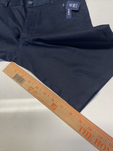 IZOD Boys Navy Blue Flat Front School Uniform Shorts Size 10 Husky - NWT - Picture 5 of 7