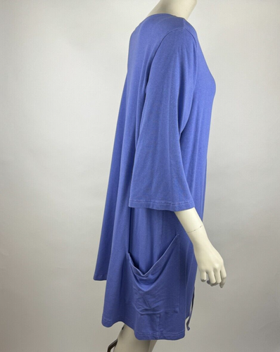 Bryn Walker Ruched Jersey Tunic Women 3/4 Sleeve Stretch V-neck Stretch Bamboo - Picture 5 of 11