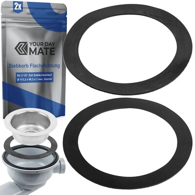 Küche Abflussgarnitur Flachdichtung 113mm flacher Dichtring Unterbau Spülbecken