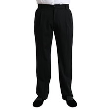 DOLCE & GABBANA Pants Black Wool Formal Straight Fit Dress IT48/W34/M 1350usd