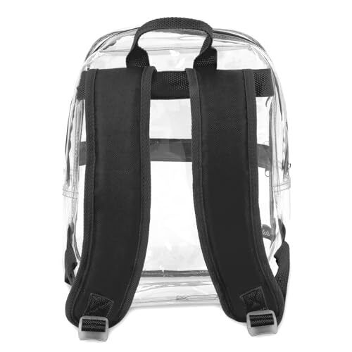 Mini transparenter Rucksack Stadion zugelassen klein transparent Konzerttasche für die Arbeit, schwarz - Bild 4 von 8