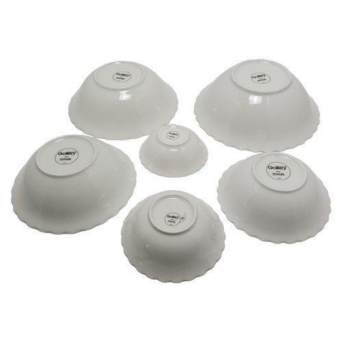 Stackable Wave Bowls Off White Scalloped Dishes By Gallery Tabletops 6 Sets 12" - Picture 12 of 14