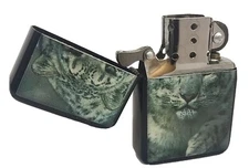 Leopard Epoxy Flip Top Black Oil Lighter Wind Resistant Flame