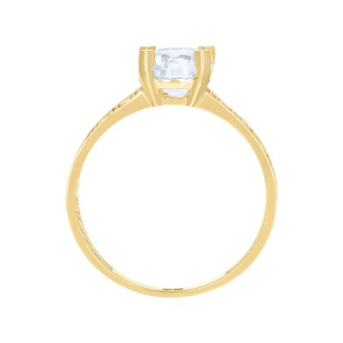 10kt Yellow Or White Gold Womens Round Cubic Zirconia Bridal Engagement Ring - Picture 2 of 3