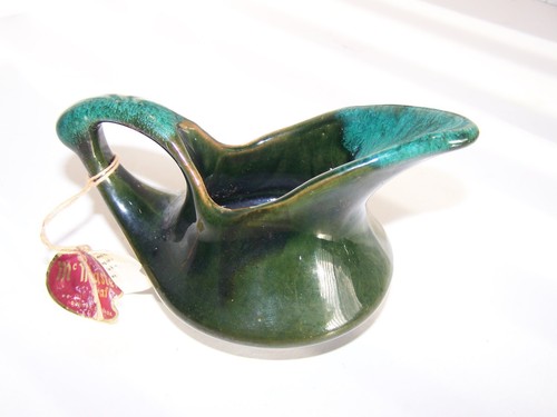 Vintage McMaster Craft,sugar and creamer set,red clay,green glaze,1970s,Canada - Picture 5 of 7