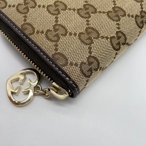 Echte Gucci GG Canvas runde Reißverschluss Geldbörse beige 308005 mit Box NS051127 - Bild 6 von 16