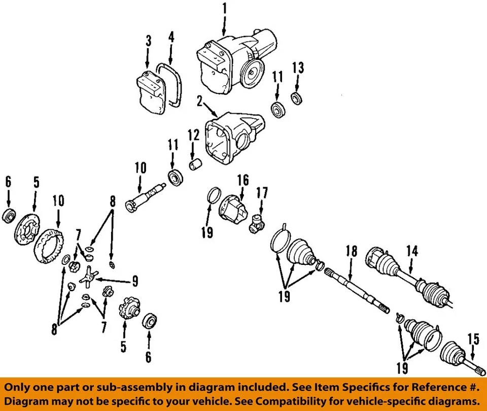 Used Front Axle Assembly Front 4WD fits: 2003 Nissan Xterra 6 cylinder 4.90 rati Foto 3 de 4