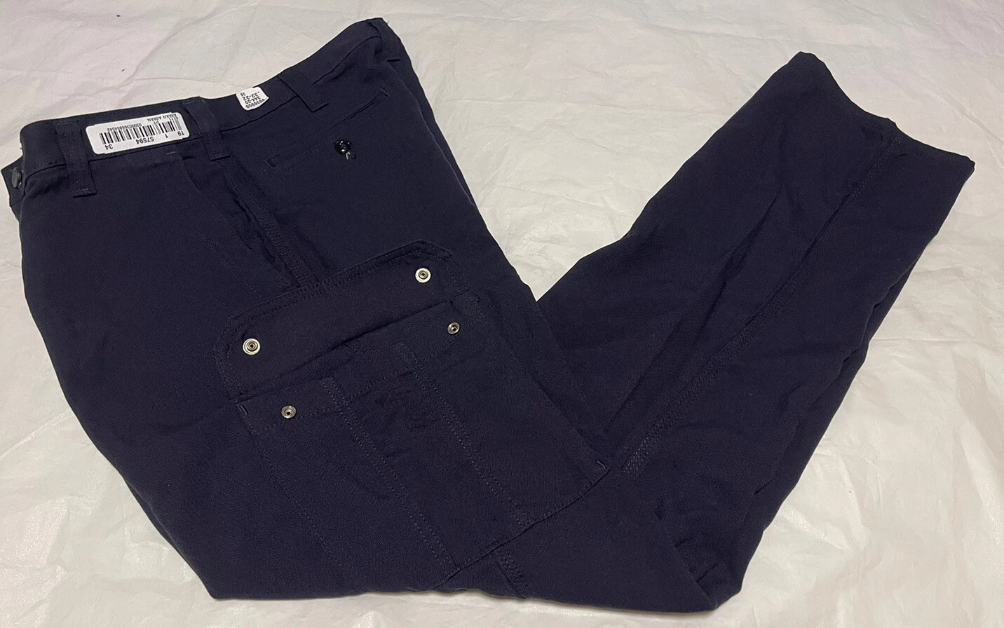 NEW Carhartt FR CAT2 344-20 FLAME RESISTANT Mens 32X32 Navy Blue Cargo Pant J145