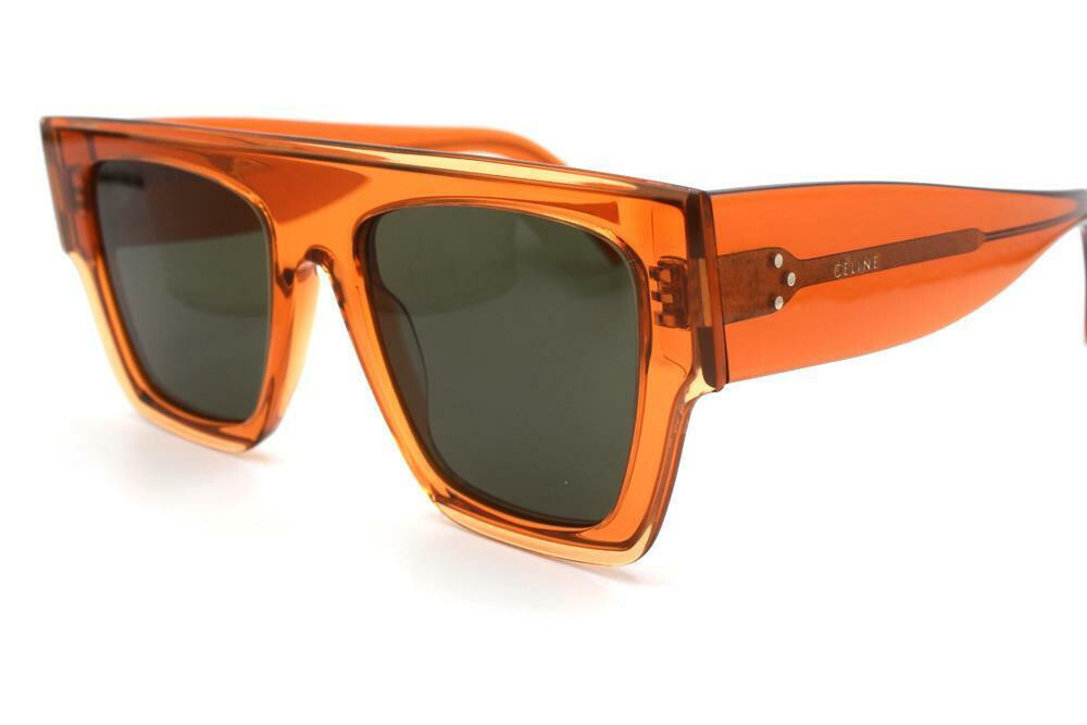 Authentic CELINE CL40014I 44N Crystal Orange w/Green Sunglasses 51 mm (78-6)