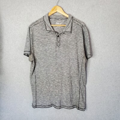 BKE Polo Shirt Men's XL Black White Marled Short Sleeve Lightweight Outdoor EUC 