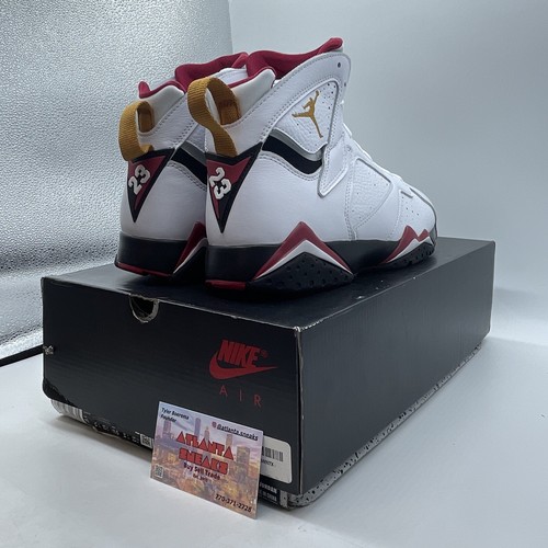 Size 10 - Jordan 7 Cardinal 2022 White Red Yellow Black Leather (CU9307-106) - Picture 5 of 8