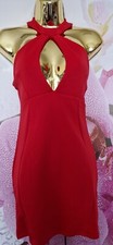 STUNNING NEW SEXY RED MISSGUIDED FASHION PARTY LADIES BACKLESS DRESS SIZE 8 S 36