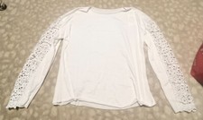 womens white lace long sleeve shirt - SIZE LARGE
