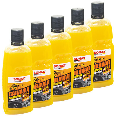 SONAX CARAVAN Shampoo 5x 1 Liter Wohnwagen Reinigung Wohnmobil Pflege Wäsche