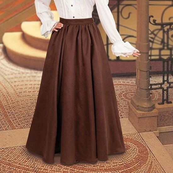 Medieval Chocolate Brown Long Skirt - Image 2 of 2
