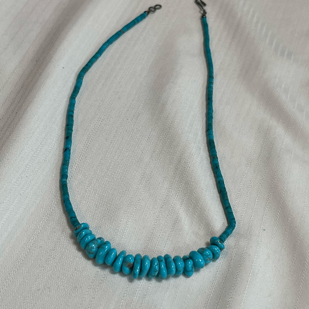 Natural Turquoise Beaded Necklace Stunning - image 3