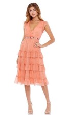 New Mac Duggal - 70115 V Neck Floral Knee Length Dress Size 6