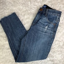 Democracy Ab Solution Women Sz 2 Blue Jeans Denim Skinny Mid Rise Distress