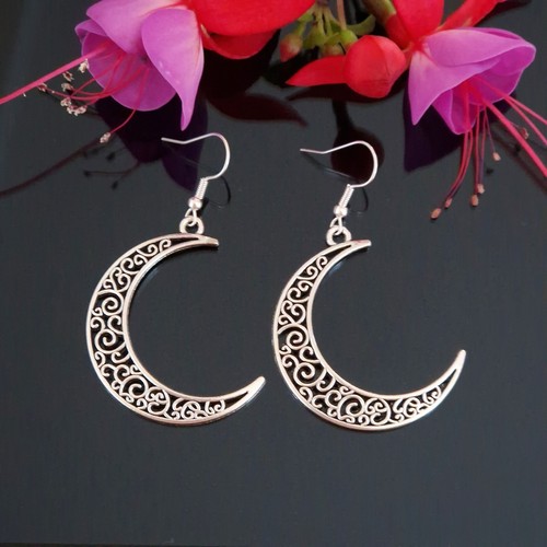 Dangle Drop Earrings Wicca Pagan Boho Symbol Goth Love Xmas Silver Plated Hooks - Picture 71 of 86