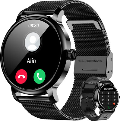 Smartwatch Herren Damen mit Telefonfunktion Sportuhr Armbanduhr für Android IOS