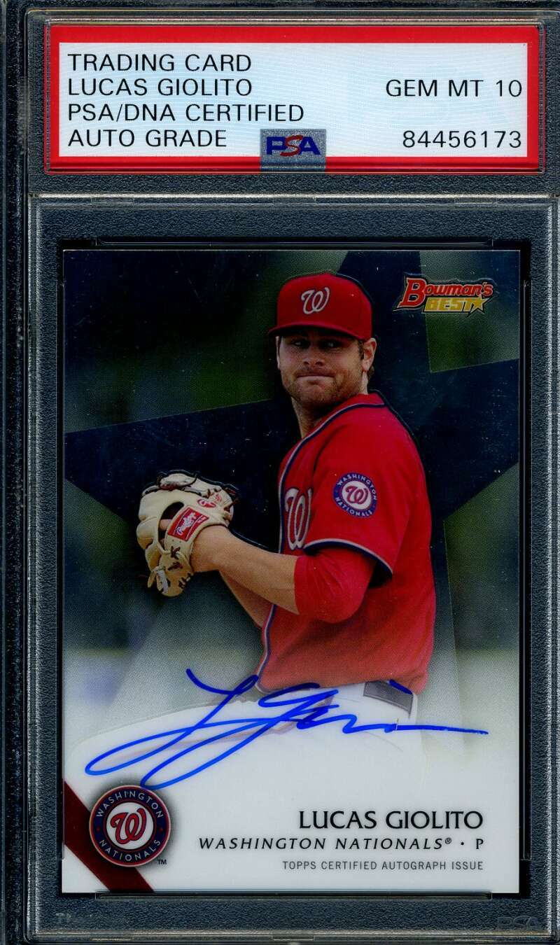 Lucas Giolito 2015 Bowman's Best Rookie Auto PSA 10 Gem Mint DNA Signed