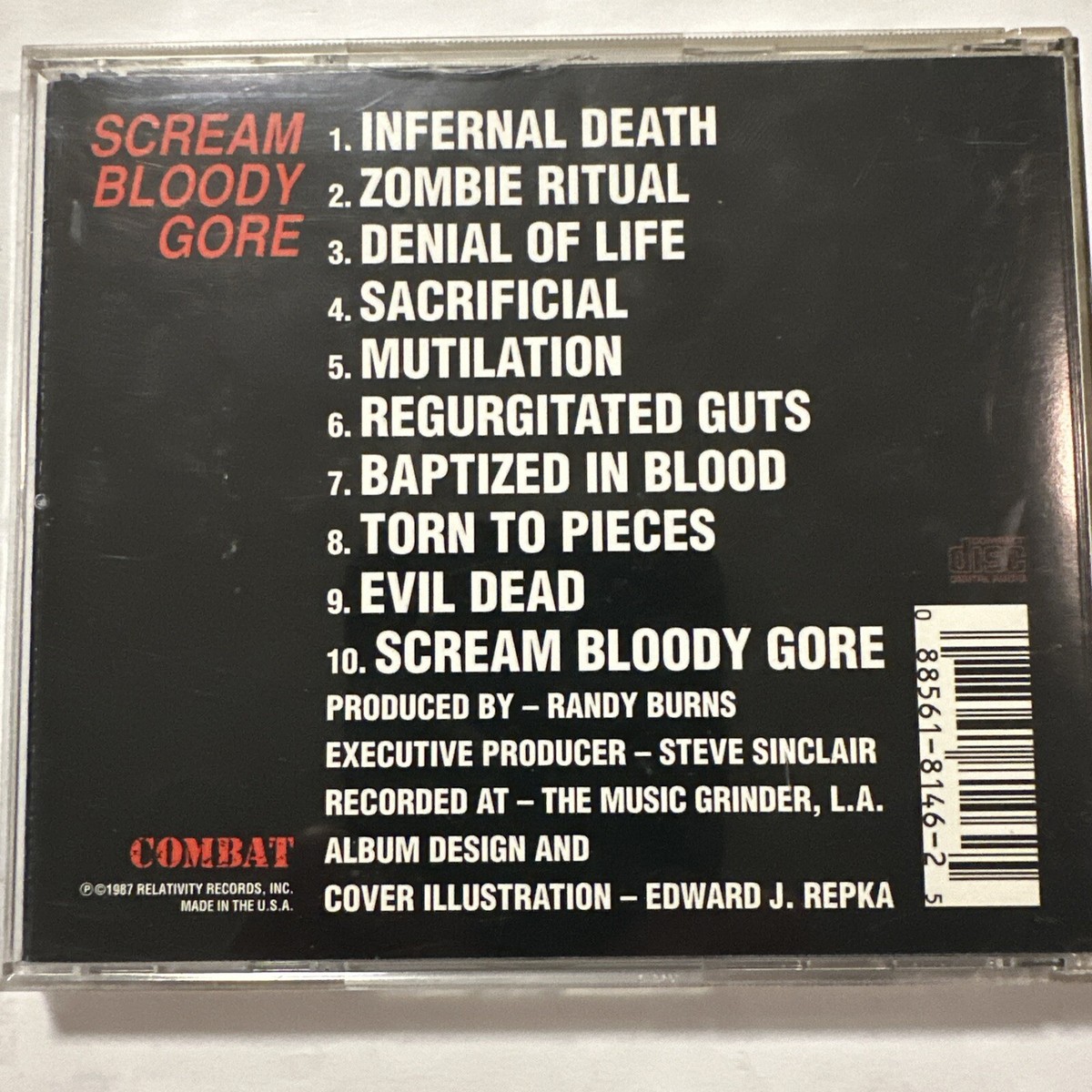 Death – Scream Bloody Gore CD 1987 Combat – 88561-8146-2 [2ND