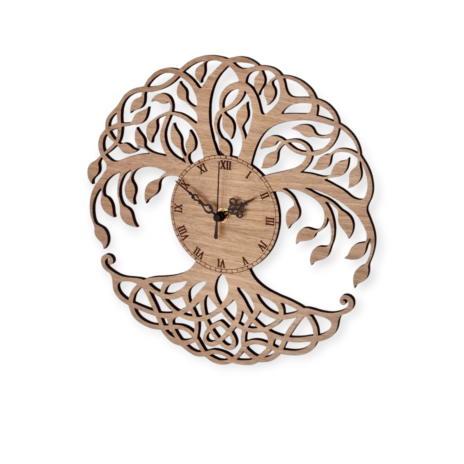 Tree of Life Clock Celtic Tree Knot Ornament Silent Decorative Oak Wall