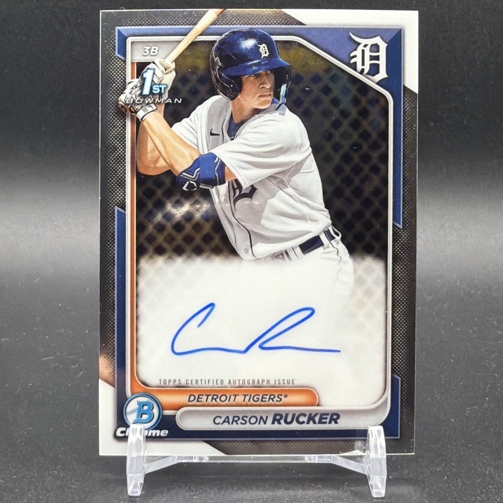 Carson Rucker 2024 Bowman 1st Base Chrome Prospect Auto Detroit Tigers CPA-CR