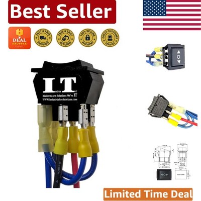 Compact 12V DC Rocker Switch with Polarity Reversal and Snap-in Design