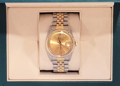 1974 Rolex Datejust 1601 Champagne Dial TT 18kt Jubilee No Papers 36mm