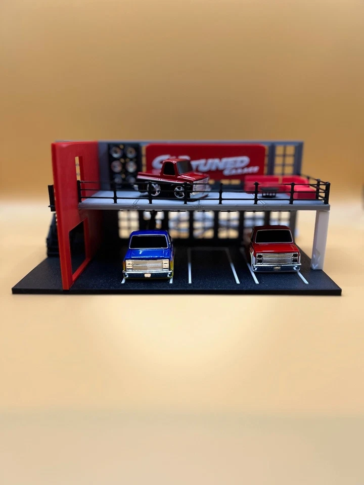 Garaje afinado coche impreso en 3D con accesorios Foto 2 de 2