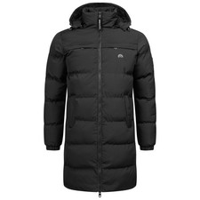 Herren Winter Steppjacke Jacke lang Parka gesteppt Schwarz L L167 B-115