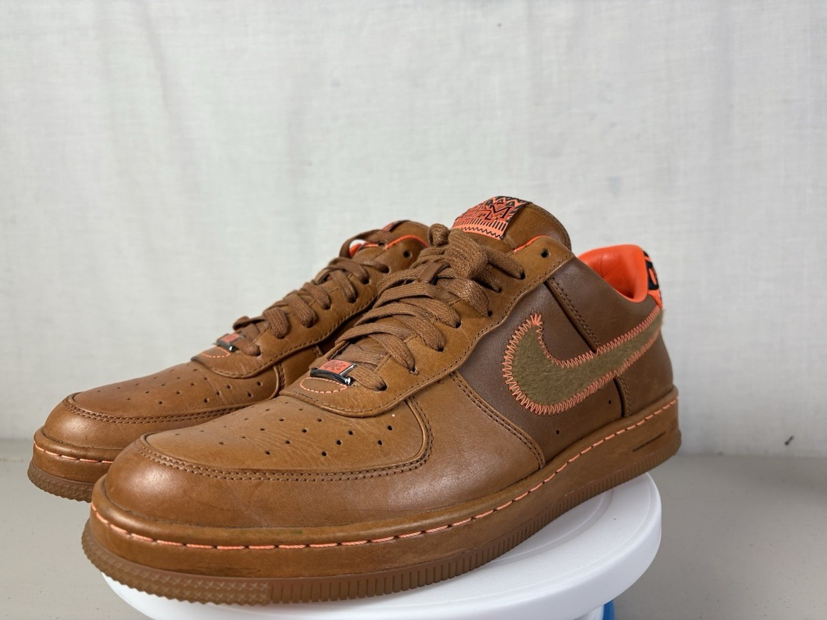Nike Air Force Downtown LOW BHM QS Brown Orange Size 10 586582