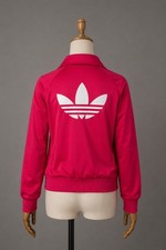 Adidas Firebird Track Jacket Women s Size 36 Pink Big Logo