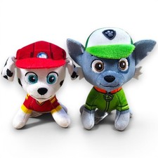 Spin Master Paw Patrol Plush Stuffed Toy Lot of 2 Marshall Rocky 2018 5"