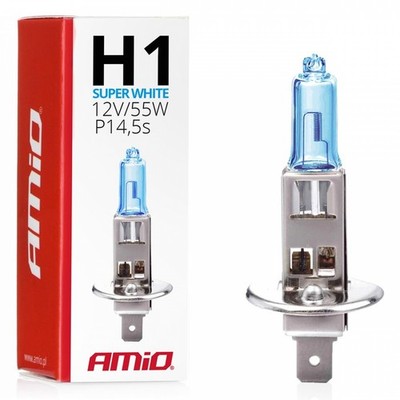 Halogenlampe H1 12V 55W Superweiß AMIO-01489