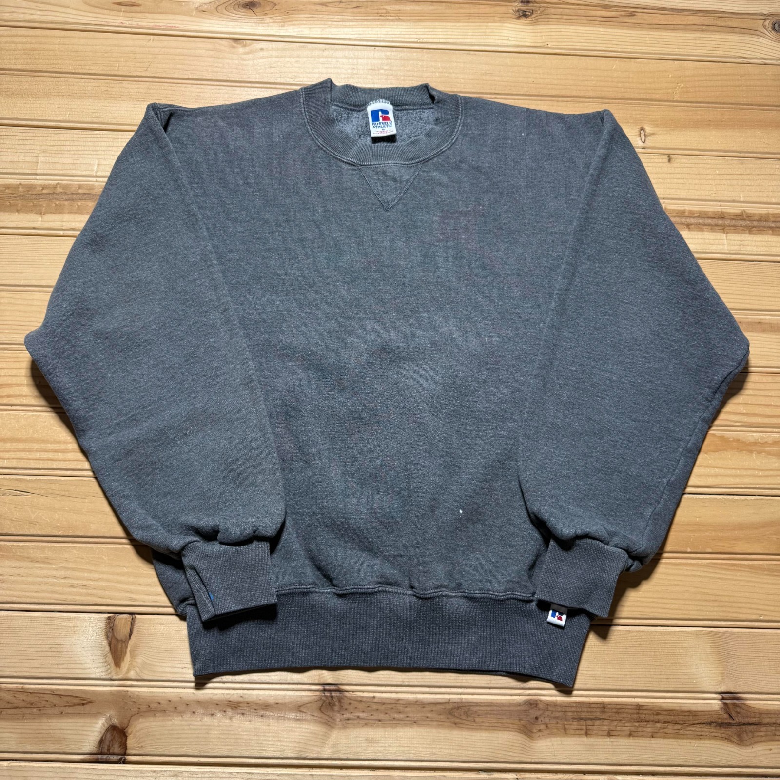 Vintage 90s Russell Athletic Blank Fleece Crewneck Pullover Sweatshirt - Medium