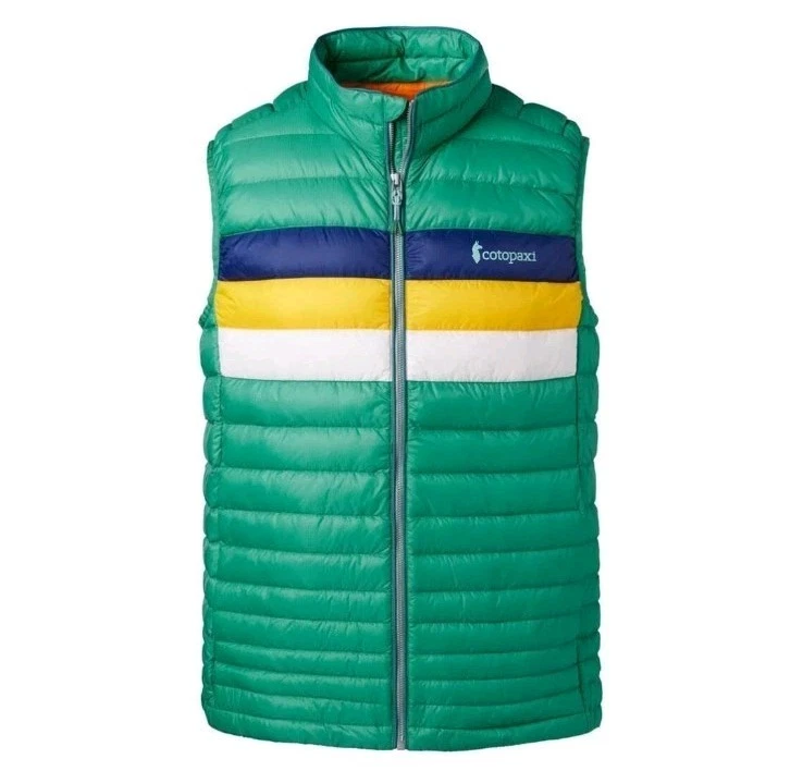 Cotopaxi Fuego 800 Down Fill Striped Puffer Puff Full Zip Quilted Packable Vest