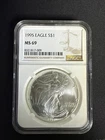 1995 1 oz Silver American Eagle (Brilliant Uncirculated) NGC Graded Ms69